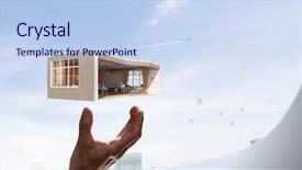 Presentation with dream - Presentation theme having your dream house design mixed background and a light blue colored foreground