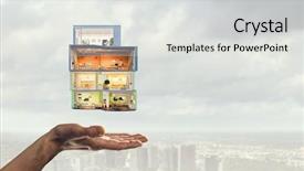  Presentation with child dream house - Colorful PPT theme enhanced with your dream house design mixed backdrop and a light gray colored foreground