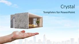  Presentation with child dream house - Theme enhanced with your dream house design mixed background and a light blue colored foreground