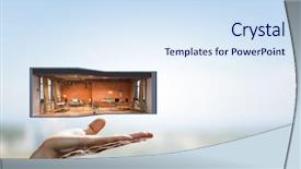  Presentation with child dream house - Audience pleasing PPT theme consisting of your dream house design mixed backdrop and a sky blue colored foreground