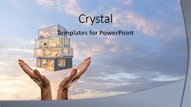  Presentation with child dream house - Colorful PPT layouts enhanced with your dream house design mixed backdrop and a light blue colored foreground