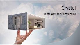  Presentation with child dream house - Slide set having your dream house design mixed background and a light gray colored foreground