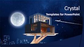  Presentation with dream - Amazing presentation theme having your dream house design mixed media backdrop and a navy blue colored foreground