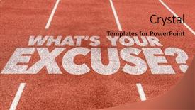  Presentation with running track lanes - Beautiful theme featuring your excuse written on running backdrop and a coral colored foreground