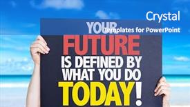  Presentation with today - Beautiful theme featuring your future is defined backdrop and a teal colored foreground