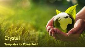  Presentation with save earth - PPT layouts enhanced with your hands save earth environment background and a tawny brown colored foreground