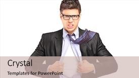  Presentation with superhero - Cool new PPT theme with your image text or logo backdrop and a soft green colored foreground