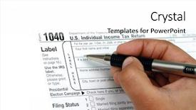  Presentation with filing return - Presentation theme having your individual us tax return background and a white colored foreground