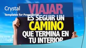  Presentation with rv travel rv camper - PPT theme enhanced with your inner in spanish card background and a teal colored foreground