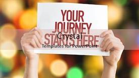  Presentation with journey - Colorful presentation theme enhanced with go market strategy - your journey starts here placard backdrop and a coral colored foreground