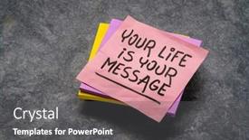  Presentation with role model - Presentation design with your-life-is-your-message background and a  colored foreground