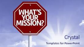  Presentation with mission strategic planning - Colorful slides enhanced with your mission written on red backdrop and a sky blue colored foreground