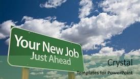  Presentation with job - Presentation theme having your new job green road background and a ocean colored foreground