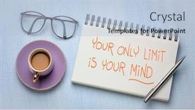  Presentation with spiral notebook - PPT theme featuring your-only-limit background and a light blue colored foreground