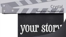  Presentation with title - Theme enhanced with your-story-concept-a-movie background and a light gray colored foreground