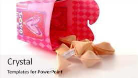  Presentation with true love - PPT theme consisting of your valentines fortune cookie says your dearest wish will come true with a side of love to go background and a lemonade colored foreground