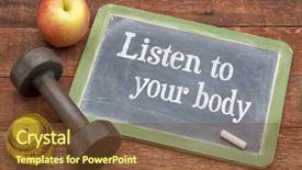  Presentation with barn wood - Presentation with yours - listen to your body concept background and a tawny brown colored foreground