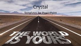  Presentation with desert - Amazing slide set having yours written on desert road backdrop and a light gray colored foreground