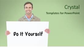  Presentation with simple green - Colorful presentation design enhanced with yourself text against green background backdrop and a  colored foreground