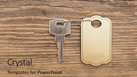 Presentation with silver - Slide set featuring yoursunlock - silver key with blank tag background and a coral colored foreground