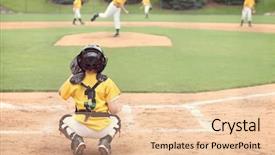  Presentation with baseball - Theme having youth - baseball catcher background and a lemonade colored foreground