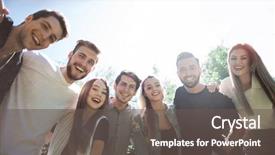  Presentation with youth - Cool new slides with youth - close up young business team backdrop and a gray colored foreground