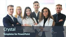  Presentation with young business people - Audience pleasing presentation theme consisting of youth - photo of young business people backdrop and a tawny brown colored foreground