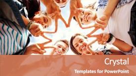  Presentation with youth group - Colorful slide deck enhanced with youth - summer holidays and teenage concept backdrop and a coral colored foreground