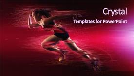  Presentation with youth - Cool new slides with youth - woman sprinter leaving starting exploding backdrop and a wine colored foreground