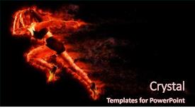  Presentation with fire - Audience pleasing PPT layouts consisting of youth - woman sprinter leaving starting fire backdrop and a wine colored foreground