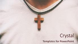  Presentation with youth - Amazing presentation theme having christian youth - wooden cross necklace on man's backdrop and a lemonade colored foreground