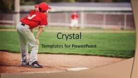  Presentation with base - PPT theme enhanced with youth baseball game third base background and a seafoam green colored foreground