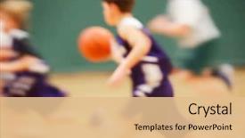  Presentation with youth - Beautiful slides featuring youth basketball motion blur backdrop and a coral colored foreground