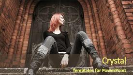  Presentation with youth church - Colorful presentation theme enhanced with youth church - girl with red hair is backdrop and a tawny brown colored foreground