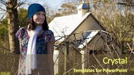  Presentation with group of three young girl - Colorful theme enhanced with youth church - young girl relaxing outdoors backdrop and a  colored foreground