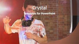  Presentation with spinning - Amazing slides having youth club - cool dj spinning the decks backdrop and a tawny brown colored foreground