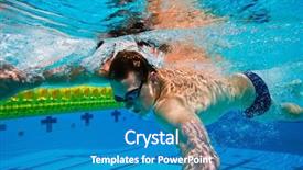 Presentation with swimming pool - Audience pleasing PPT theme consisting of youth competition - swimmer swimming laps backdrop and a  colored foreground