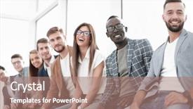  Presentation with waiting - Presentation consisting of youth conference - young people sitting background and a coral colored foreground