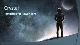  Presentation with youth crime - PPT layouts featuring youth crime - silhouette of man in hoody background and a tawny brown colored foreground