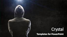  Presentation with youth crime - Colorful slide set enhanced with youth crime - silhouette of man in hoody backdrop and a black colored foreground