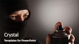  Presentation with spray paint - Slide deck featuring youth crime - vandal with spray paint background and a wine colored foreground