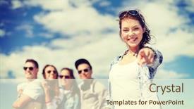  Presentation with teens summer camp - Audience pleasing presentation design consisting of youth culture - summer holidays and teenage concept backdrop and a cream colored foreground