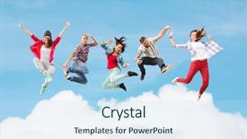  Presentation with teens summer camp - Amazing slide set having youth culture - summer sport dancing and teenage backdrop and a sky blue colored foreground