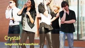  Presentation with young people diversity - Presentation design featuring youth culture - young people calling background and a  colored foreground