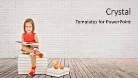  Presentation with youth development - PPT theme with youth development - little girl reading a book background and a light gray colored foreground