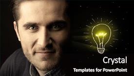  Presentation with doodle - Theme with youth doodle - close-up of young confident man background and a  colored foreground