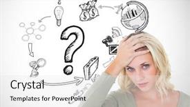  Presentation with doodle - Presentation design with youth doodle - digital composite of confused woman background and a white colored foreground