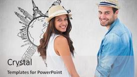  Presentation with holding hands - Presentation theme consisting of youth doodle - happy hipster couple holding hands background and a soft green colored foreground