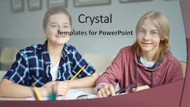  Presentation with young college student diagnosis of chlamydia - Slide deck with youth doodle - young scholars sitting at lesson background and a light gray colored foreground