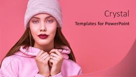  Presentation with teen girl - Slides having youth-fashion-modern-teen-girl background and a coral colored foreground